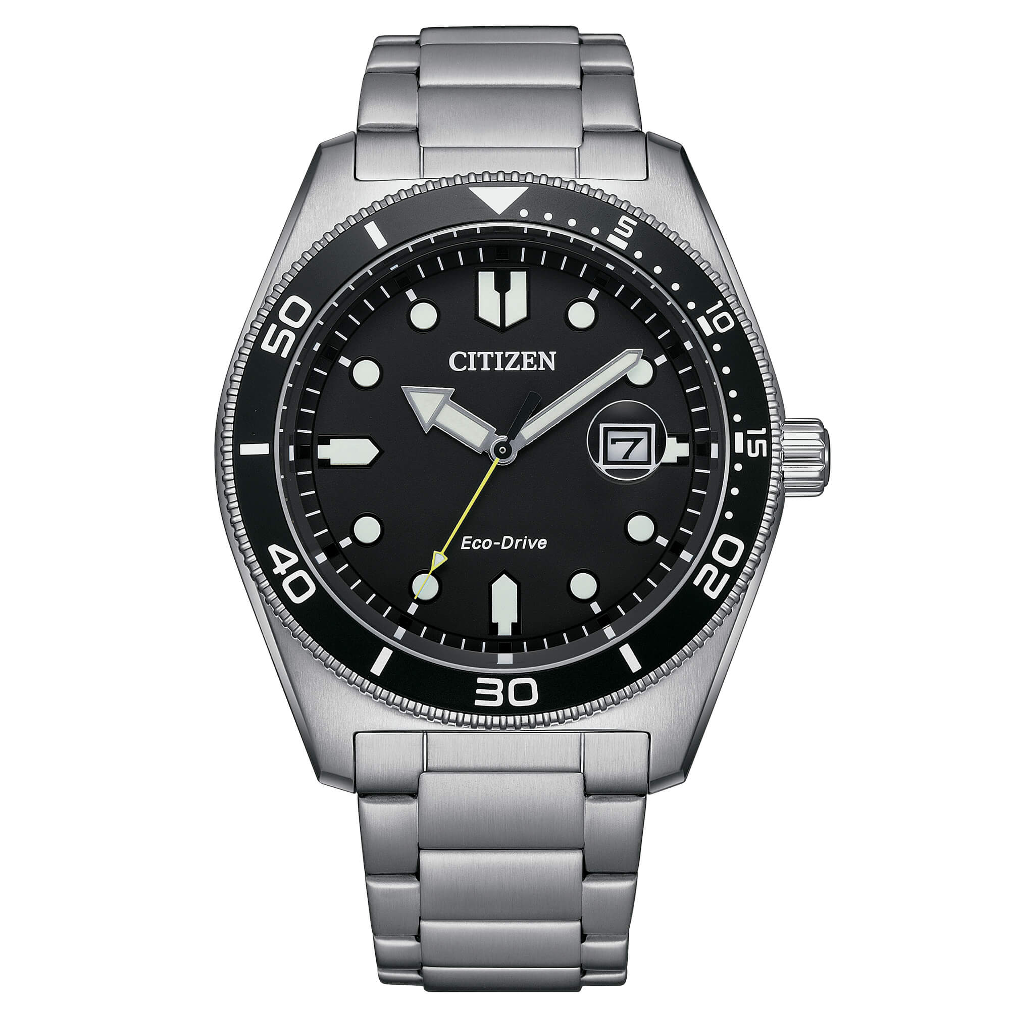 Orologio Uomo Citizen Eco Drive Marine OF Solo Tempo Data Nero AW1760-81E